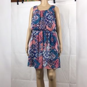 By & By blue and pink midi dress